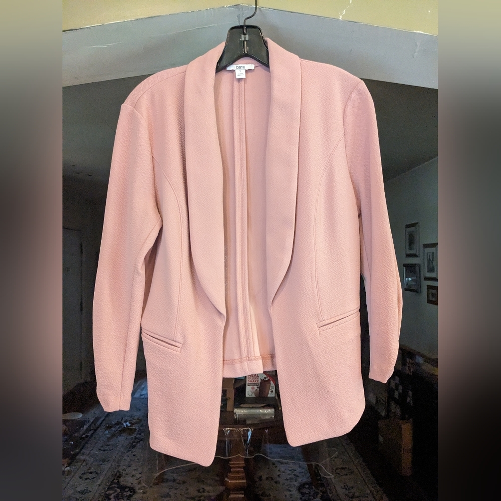 Bar III blazer, dusty pink, size S, ruched sleeves, never worn